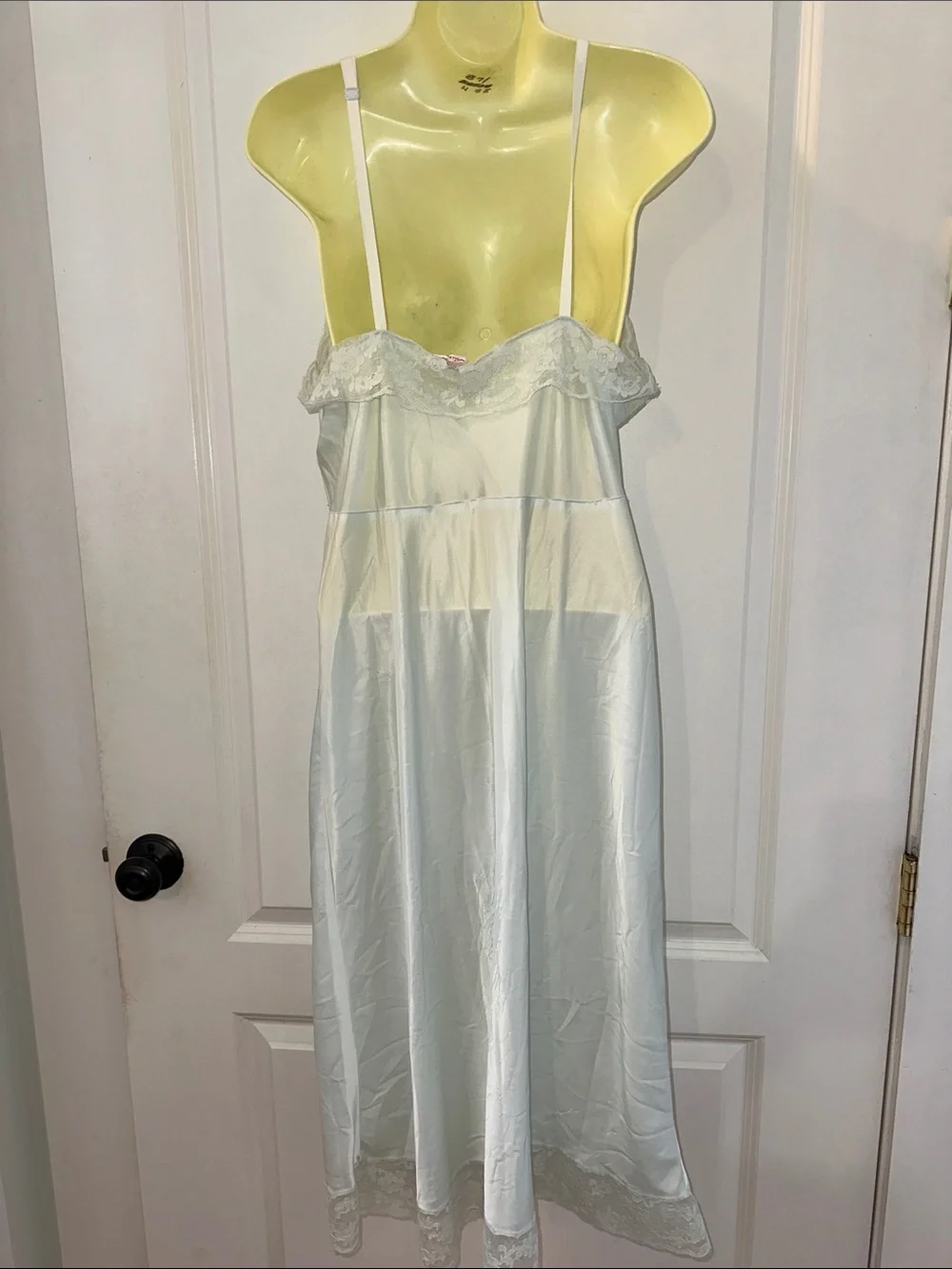 Vintage 60s Lady Lynne light mint‎ green full nylon slip - Picture 5 of 6